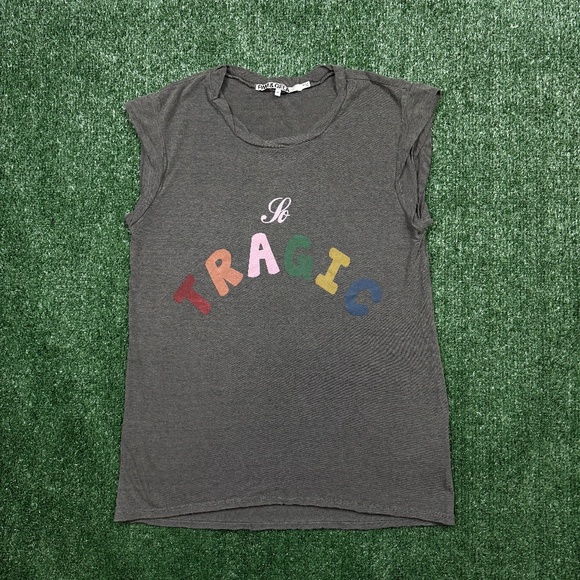 Pam & Gela Tops - Pam & Gela Shirt Women's Size S Gray Sleeveless Stretch Tee Casual Made In USA